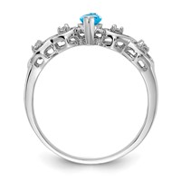 14K White Gold.06ct Diamond 6x 3 Marquise Gemstone Ring Mounting view 2