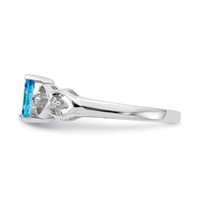 14K White Gold.06ct Diamond 6x 3 Marquise Gemstone Ring Mounting view 3