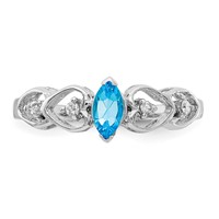 14K White Gold.06ct Diamond 6x 3 Marquise Gemstone Ring Mounting view 5