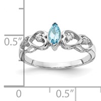 14K White Gold.06ct Diamond 6x 3 Marquise Gemstone Ring Mounting view 4