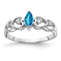 14K White Gold.06ct Diamond 6x 3 Marquise Gemstone Ring Mounting view 1
