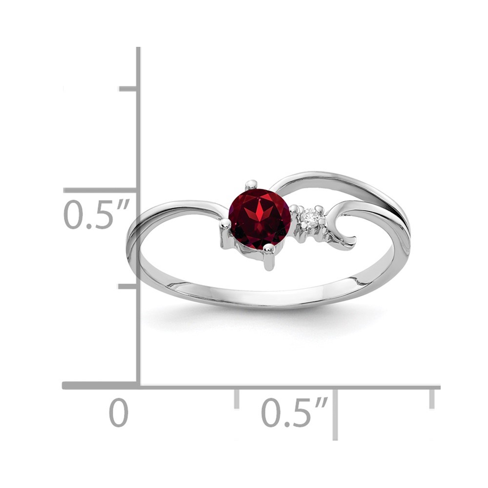 14k White Gold 4mm Garnet AA Diamond ring (X9705GA/AA)