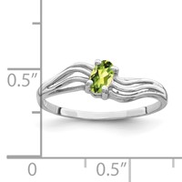 14K White Gold 5x3mm Oval Peridot Wave Ring view 2