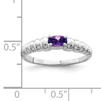14K White Gold 5x3mm Oval Amethyst East-West Ring view 2