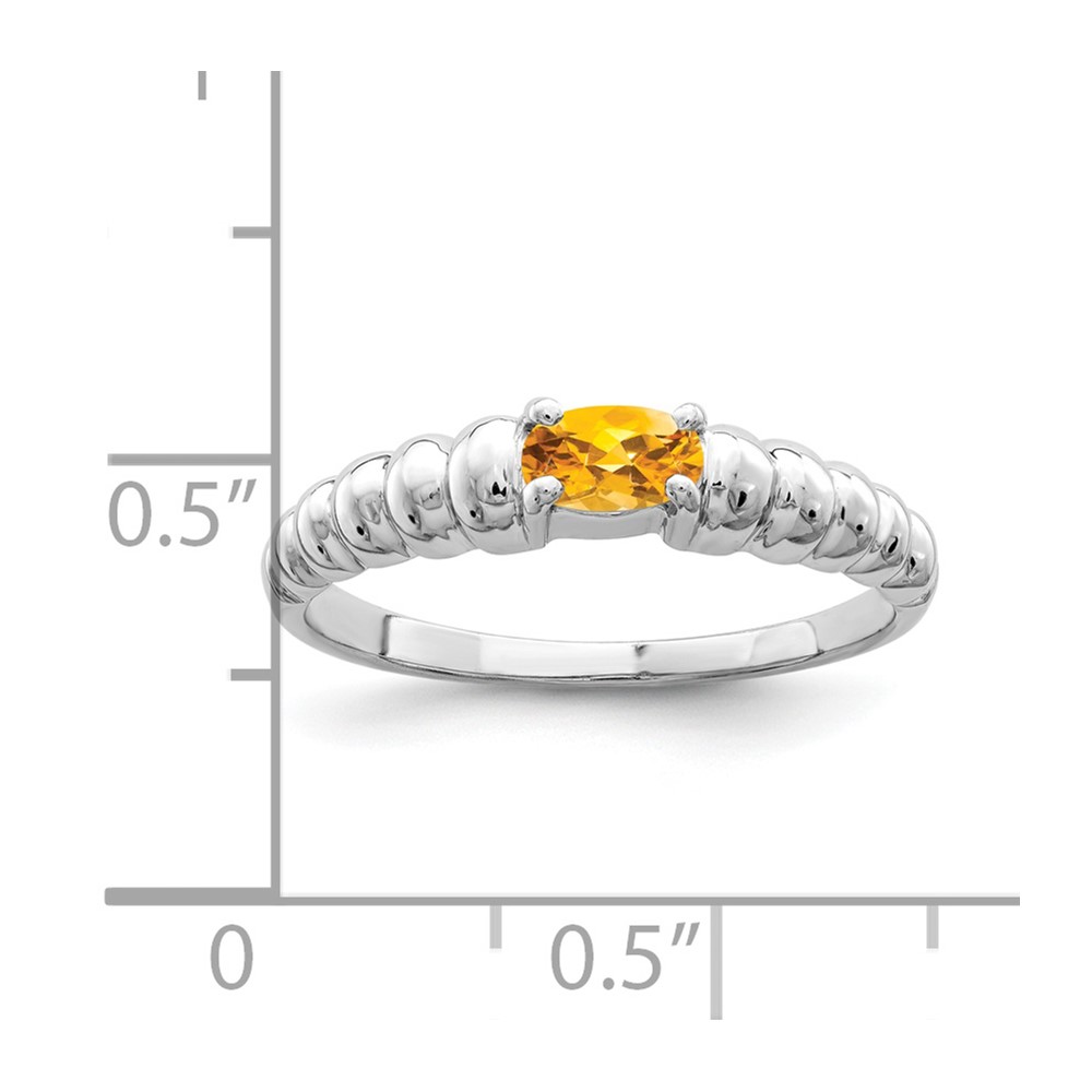 14k White Gold 5x3mm Oval Citrine ring (X9711CI)