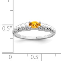 14K White Gold 5x 3mm Oval Citrine East-West Ring view 2