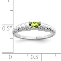 14K White Gold 5x 3mm Oval Peridot East-West Ring view 2