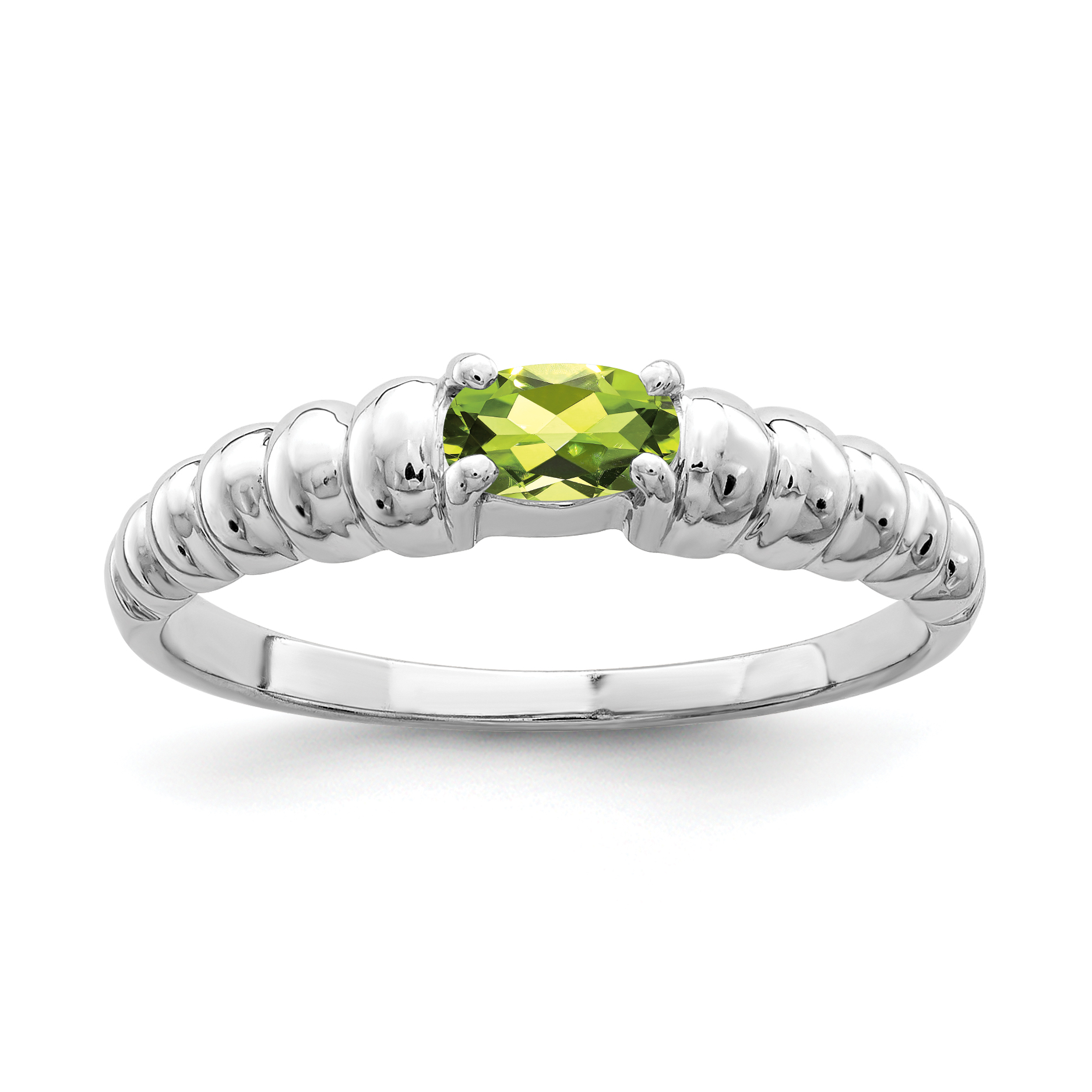 14k White Gold 5x3mm Oval Peridot ring (X9711PE)