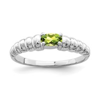 14K White Gold 5x 3mm Oval Peridot East-West Ring view 1