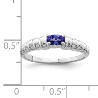 14K White Gold 5x 3mm Oval Tanzanite East-West Ring view 2