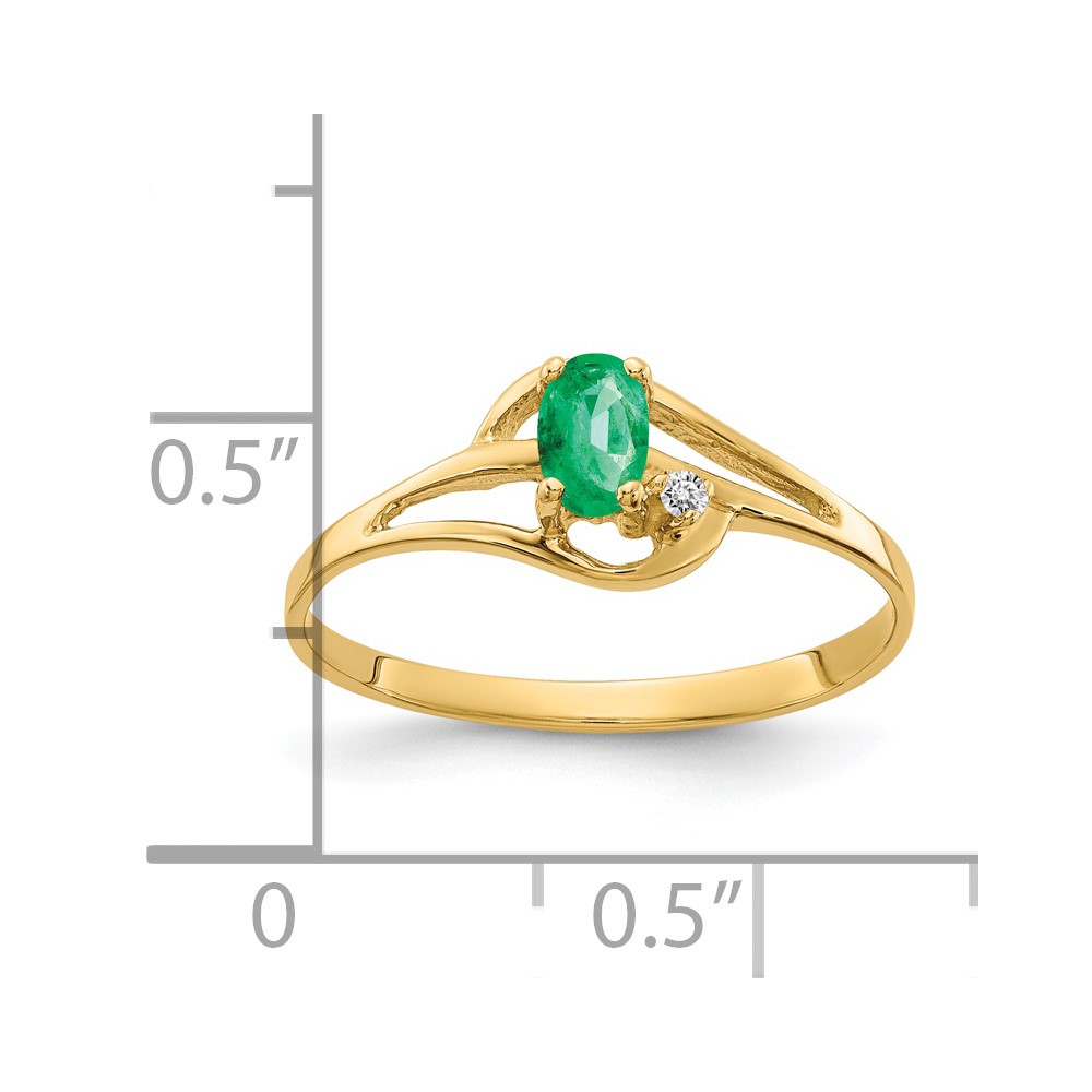 14k 5x3mm Oval Emerald AA Diamond ring (X9712E/AA)