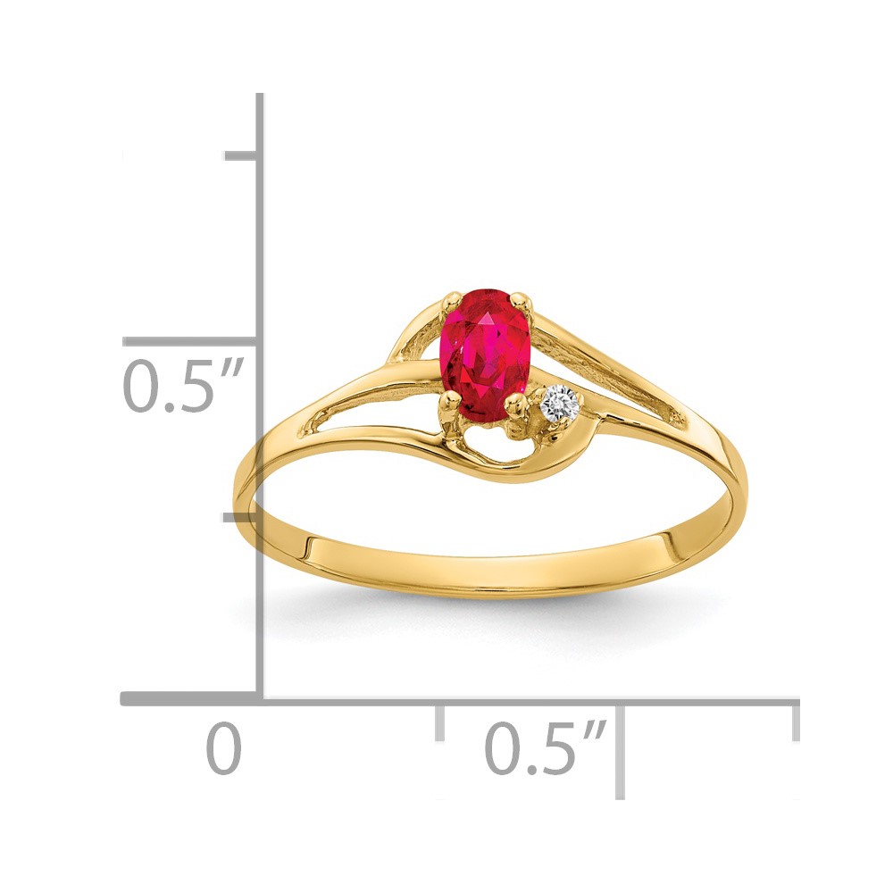 14k 5x3mm Oval Ruby AA Diamond ring (X9712R/AA)