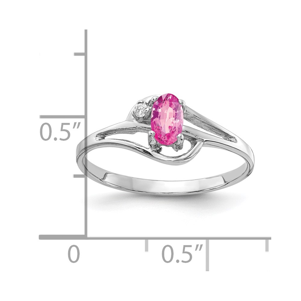 14k White Gold 5x3mm Oval Pink Sapphire AA Diamond ring (X9713SP/AA)
