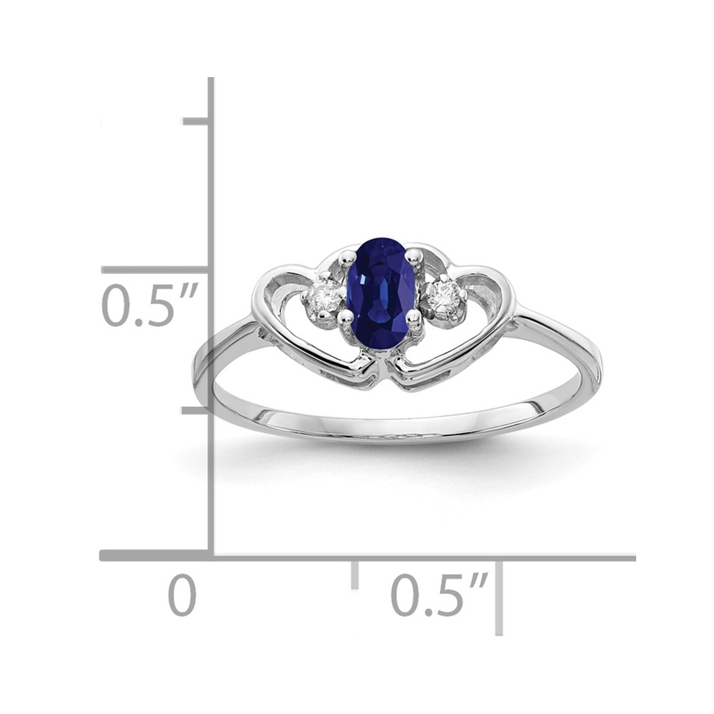 14k White Gold 5x3mm Oval Sapphire AA Diamond ring (X9719S/AA)