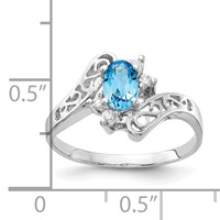 14K White Gold Polished Holds 4-1.5mm Round and 1-6x 4 Oval Gemstone Filigree Ring Mounting view 3