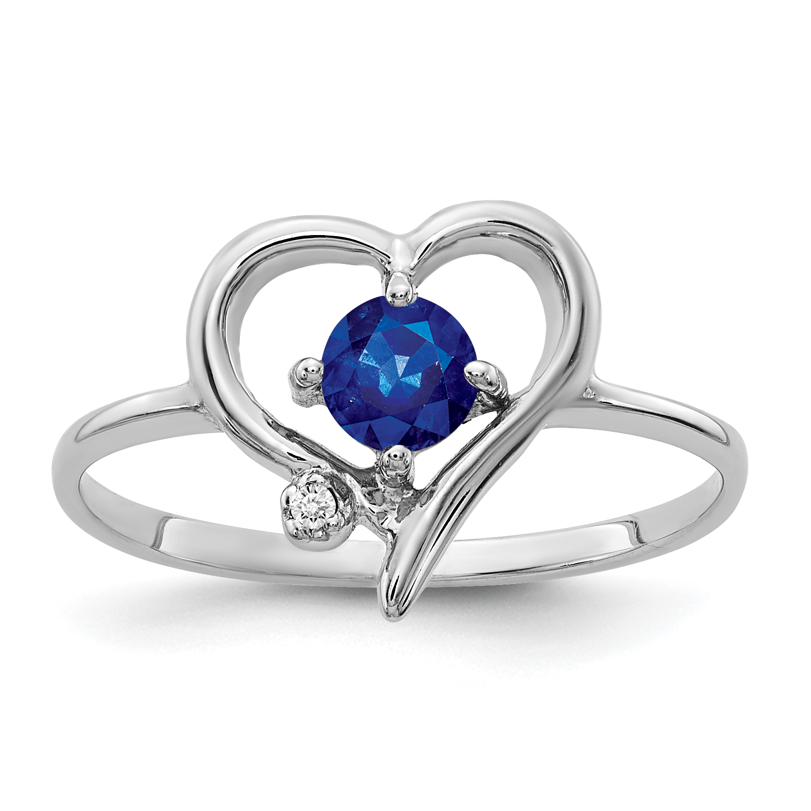 14k White Gold 4mm Sapphire AA Diamond ring (X9737S/AA)