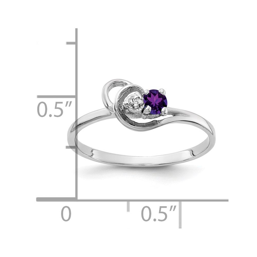 14k White Gold 3mm Amethyst AA Diamond ring (X9739AM/AA)