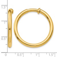 14K Yellow Gold 3x 25mm Polished Tube Hoop Non-pierced Earrings view 4