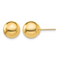 14K 9mm Polished Puffed Ball Post Earrings view 1