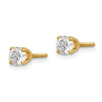 14K Yellow Gold 0.33 Carat Single Stud AA Diamond Earring view 2
