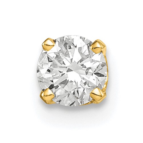 14K Yellow Gold 0.33 Carat Single Stud AA Diamond Earring