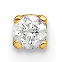14K Yellow Gold 0.05 Carat Single Stud AA Diamond Earring view 1