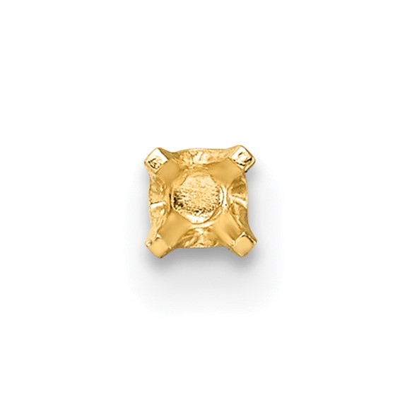 14k 2.7mm Round Single Stud Earring Mountings