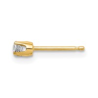 14K Yellow Gold 0.07 Carat Single Stud AA Diamond Earring view 2