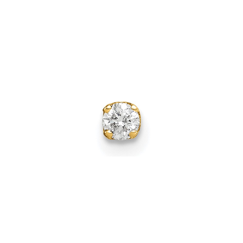 14K Yellow Gold 0.07 Carat Single Stud AA Diamond Earring