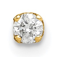 14K Yellow Gold 0.07 Carat Single Stud AA Diamond Earring view 1