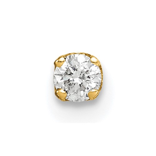 14K Yellow Gold 0.07 Carat Single Stud AA Diamond Earring