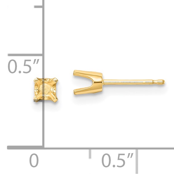 14k 2.9mm Round Single Stud Earring Mountings