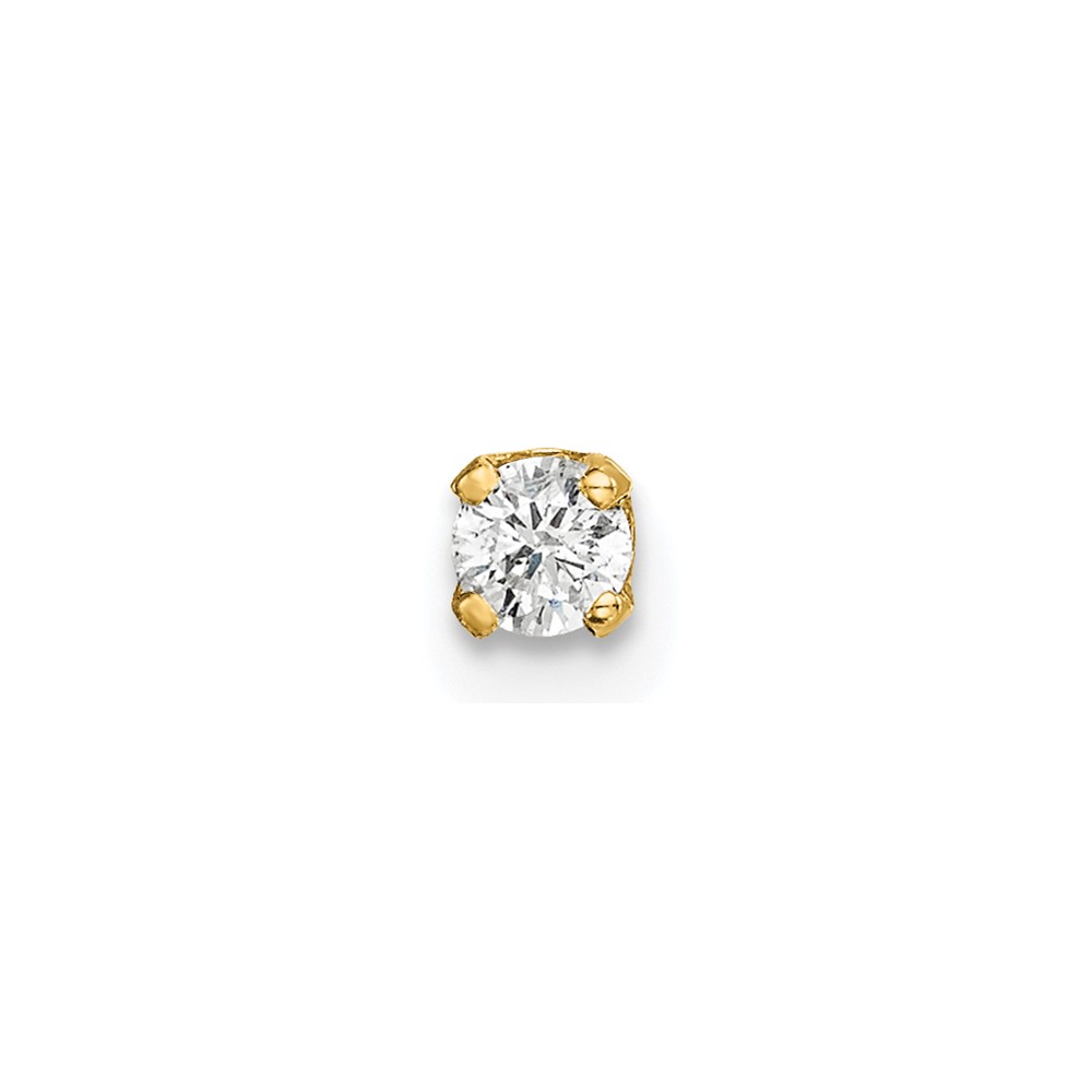 14K Yellow Gold 0.10 Carat Single Stud AA Diamond Earring