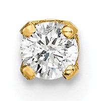 14K Yellow Gold 0.10 Carat Single Stud AA Diamond Earring view 1