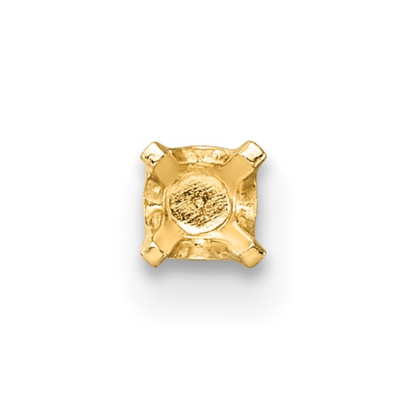 14k 3.2mm Round Single Stud Earring Mountings