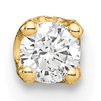 14K Yellow Gold 0.12 Carat Single Stud AA Diamond Earring view 1