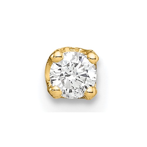 14K Yellow Gold 0.12 Carat Single Stud AA Diamond Earring
