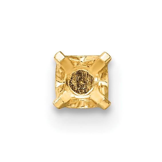 14k 3.7mm Round Single Stud Earring Mountings