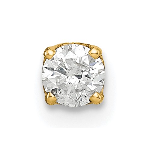 14K Yellow Gold 0.20 Carat Single Stud AA Diamond Earring