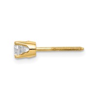 14K Yellow Gold 0.25 Carat Single Stud AA Diamond Earring view 2