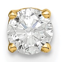 14K Yellow Gold 0.25 Carat Single Stud AA Diamond Earring view 1