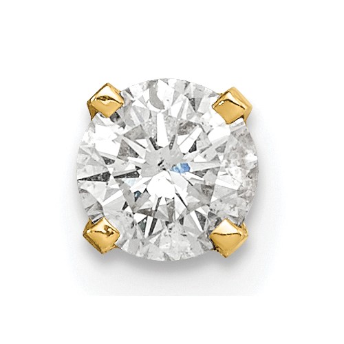 14K Yellow Gold 0.38 Carat Single Stud AA Diamond Earring