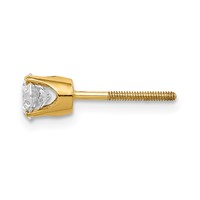 14K Yellow Gold 0.50 Carat Single Stud AA Diamond Earring view 2