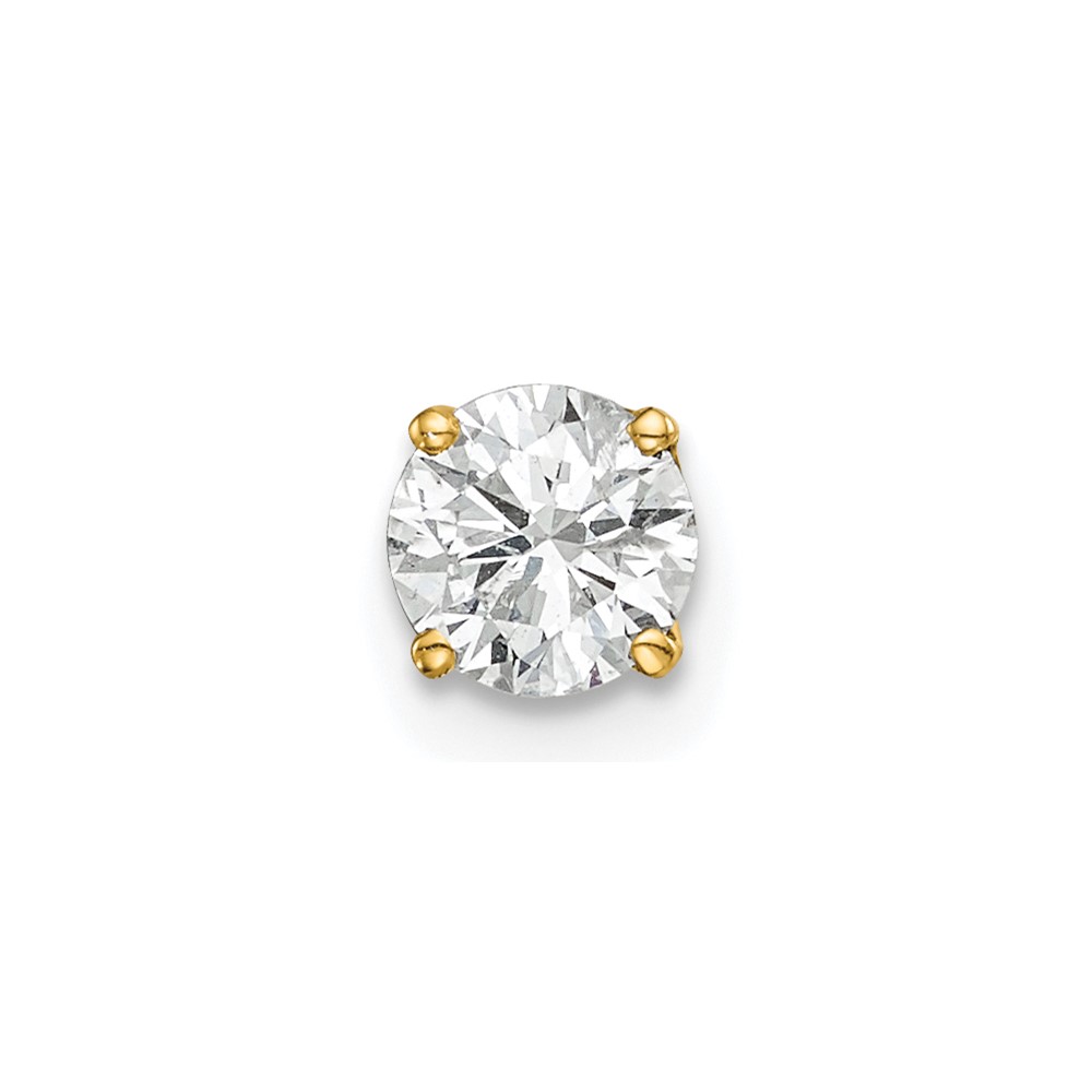 14K Yellow Gold 0.50 Carat Single Stud AA Diamond Earring