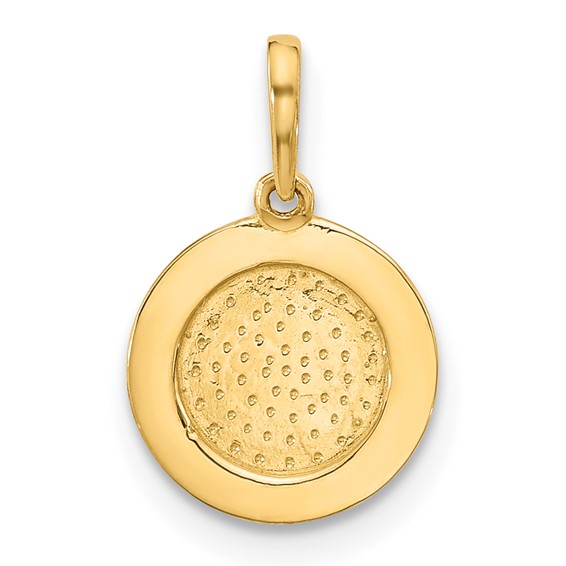14K Polished with Rope Edge .009mm Thickness Engravable Round 9.9mm Disc Charm