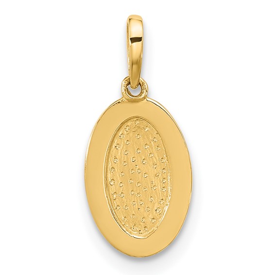 14K Plain with Rope Edge Engravable Oval 11.4x7.8mm Charm