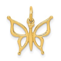 14K Yellow Gold Butterfly Charm view 1