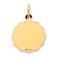 14K Yellow Gold a Date to Remember 15mm Engravable Disc Charm view 4