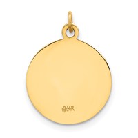 14K Yellow Gold Polished and Satin Solid Caridad Del Cobre Medal Round Pendant view 4