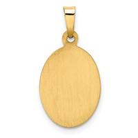 14K Yellow Gold Polished and Satin Hollow Our Lady of Guadalupe Medal Oval Charm view 4